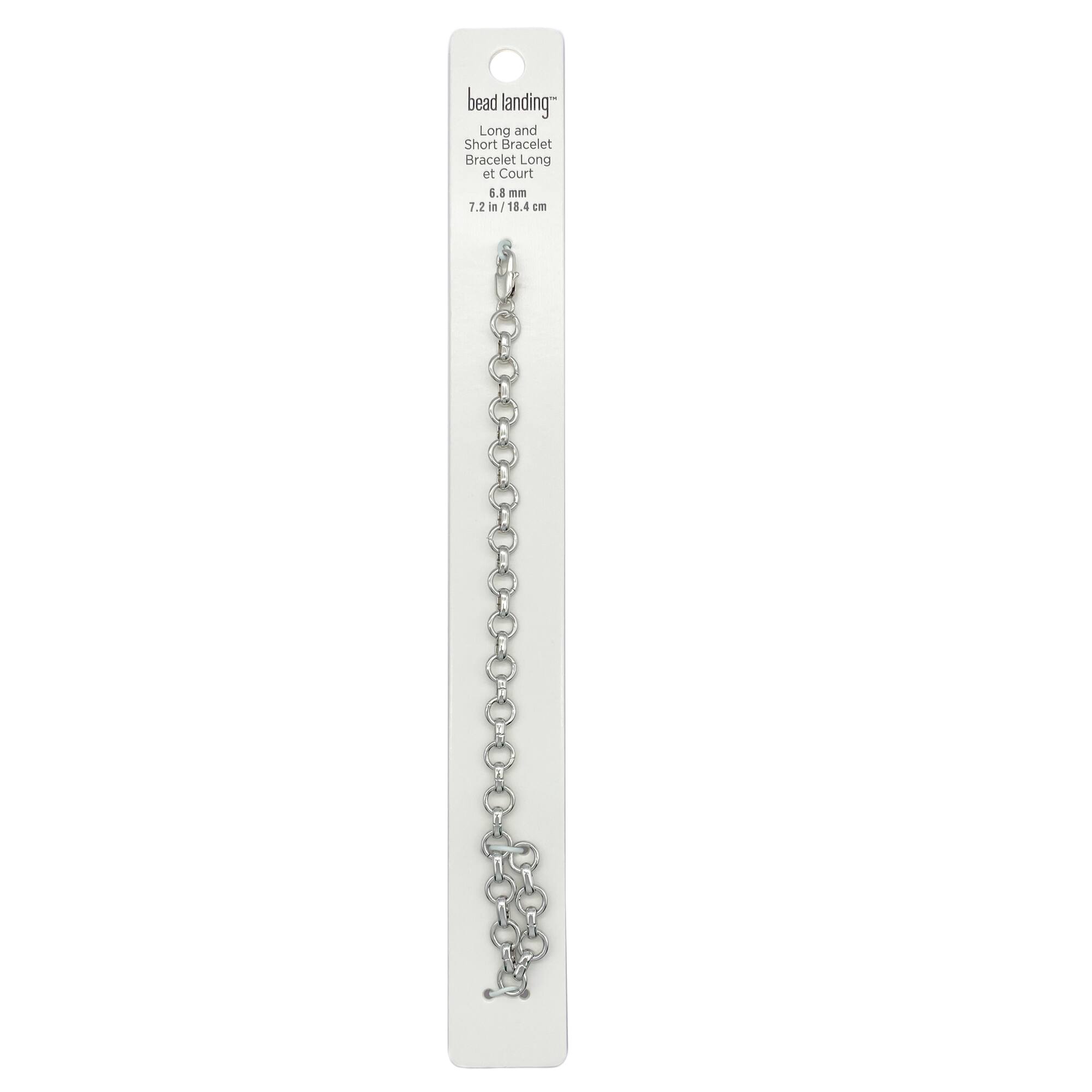 Rhodium Long & Short Charm Bracelet by Bead Landing™